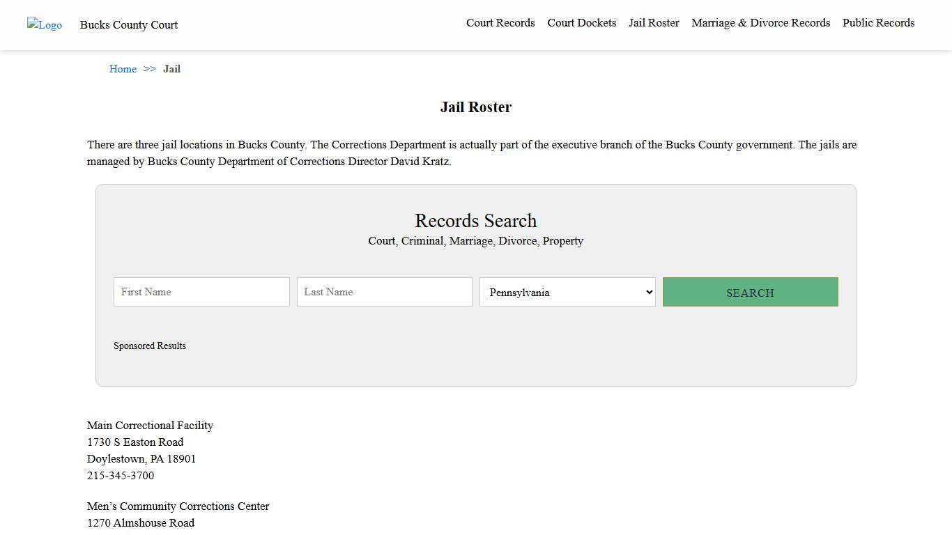 Jail Roster Bucks County Court